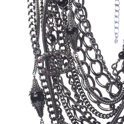 Chanel Ruthenium CC Multistrand Necklace Black 4 of 7