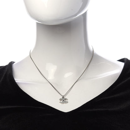 Chanel Crystal CC Necklace Silver 2 of 6