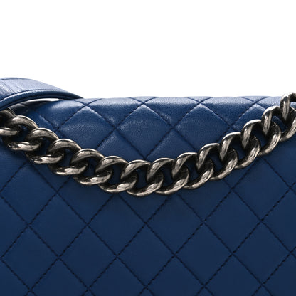 Chanel Lambskin Quilted Medium Boy Flap Blue 8 of 10