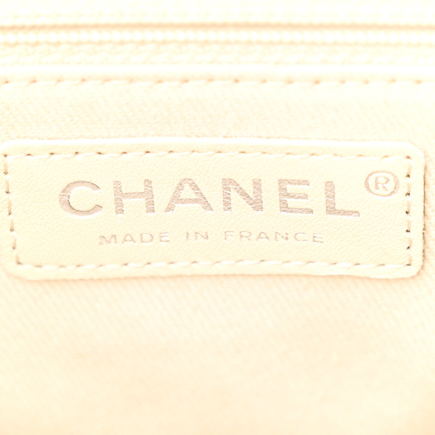 Caviar Quilted Timeless CC Shopping Tote Beige Clair