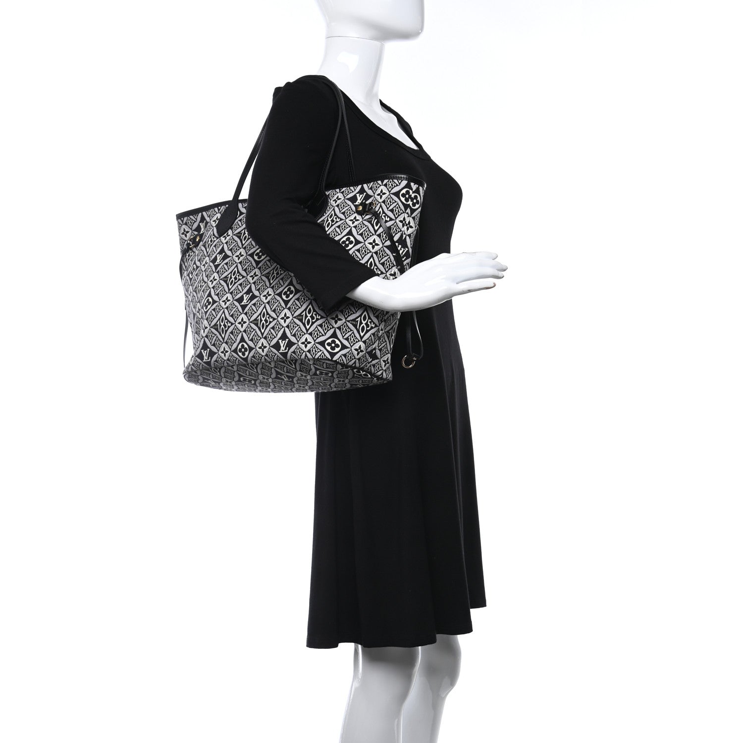 Louis Vuitton Jacquard Since 1854 Neverfull MM Grey 2 of 10