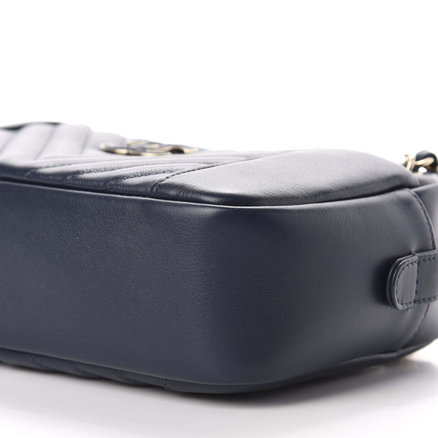 Chanel Calfskin Quilted Daily Chevron Camera Case Navy Blue 7 of 11