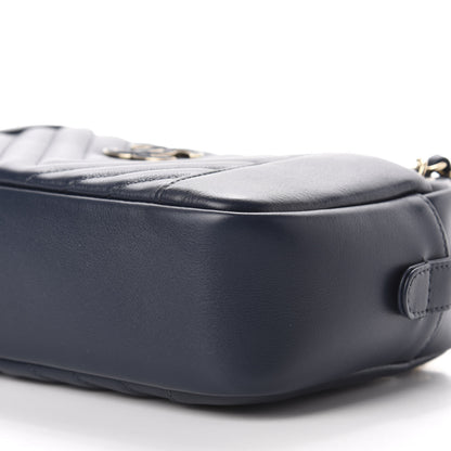 Chanel Calfskin Quilted Daily Chevron Camera Case Navy Blue 7 of 11