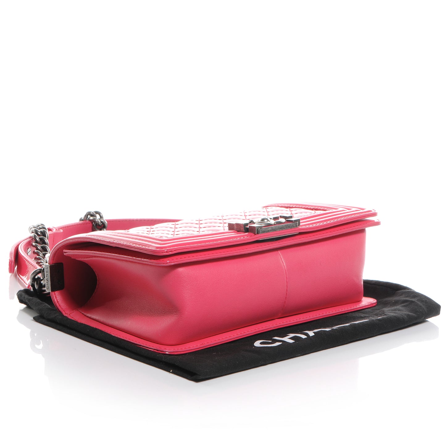 Patent Leather Medium Boy Flap Pink