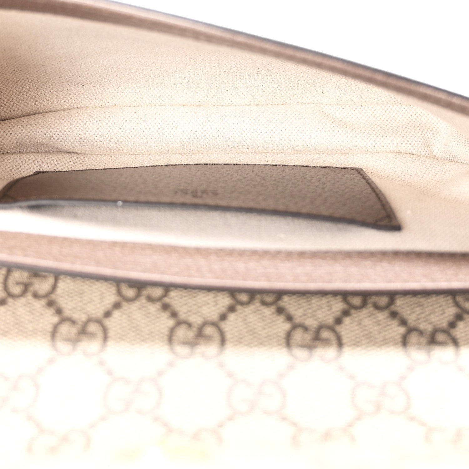 Gucci GG Supreme Monogram Textured Dollar Calfskin Web Mini Ophidia Envelope Shoulder Bag Beige Ebony 4 of 10