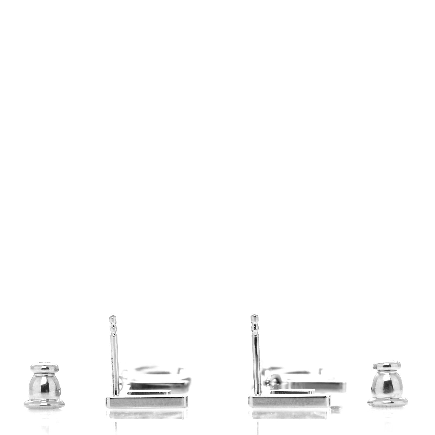 Fendi Metal Signature Earrings Silver 3 of 5