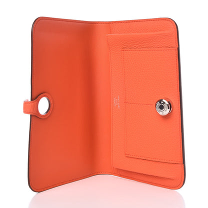 Hermes Togo Dogon Duo Wallet Poppy Rose Candy 6 of 9