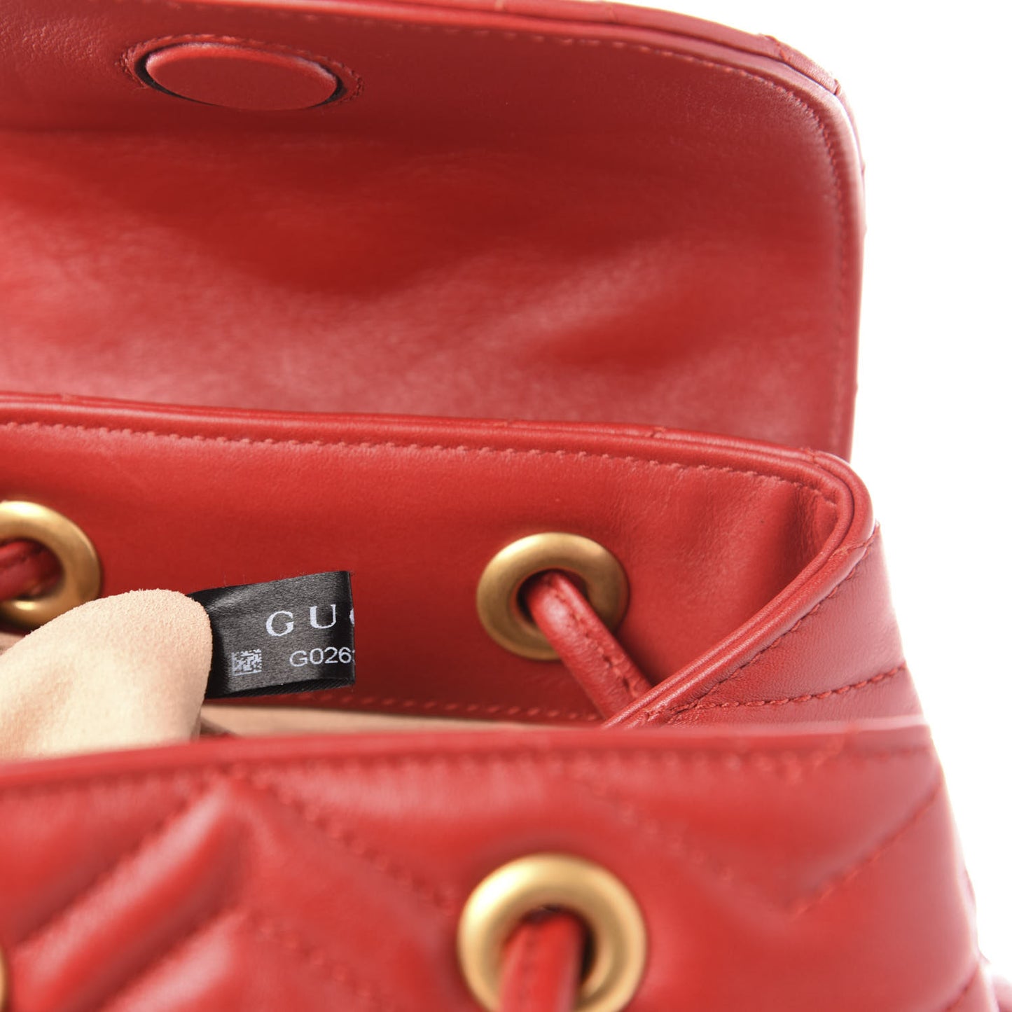 Calfskin Matelasse GG Marmont Flap Backpack Hibiscus Red