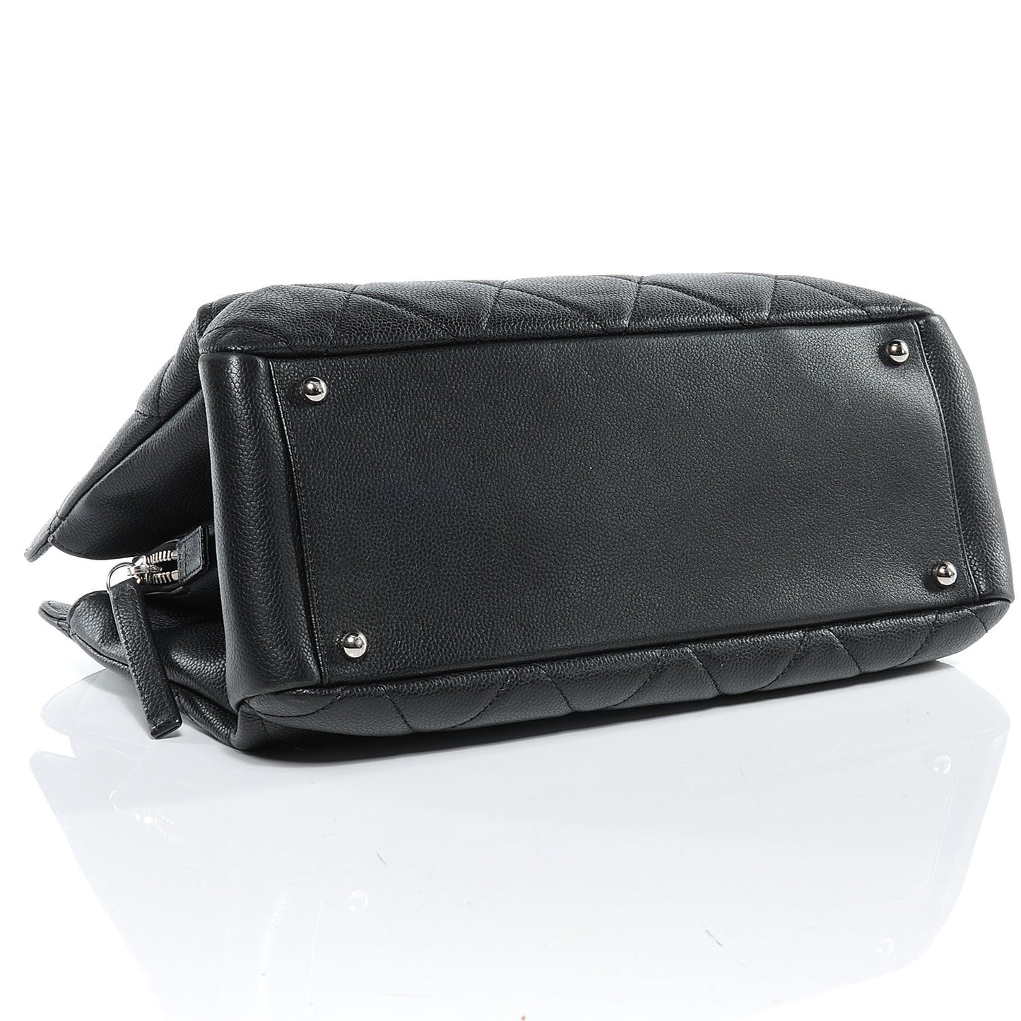 Soft Caviar Quilted CC Timeless Tote Black