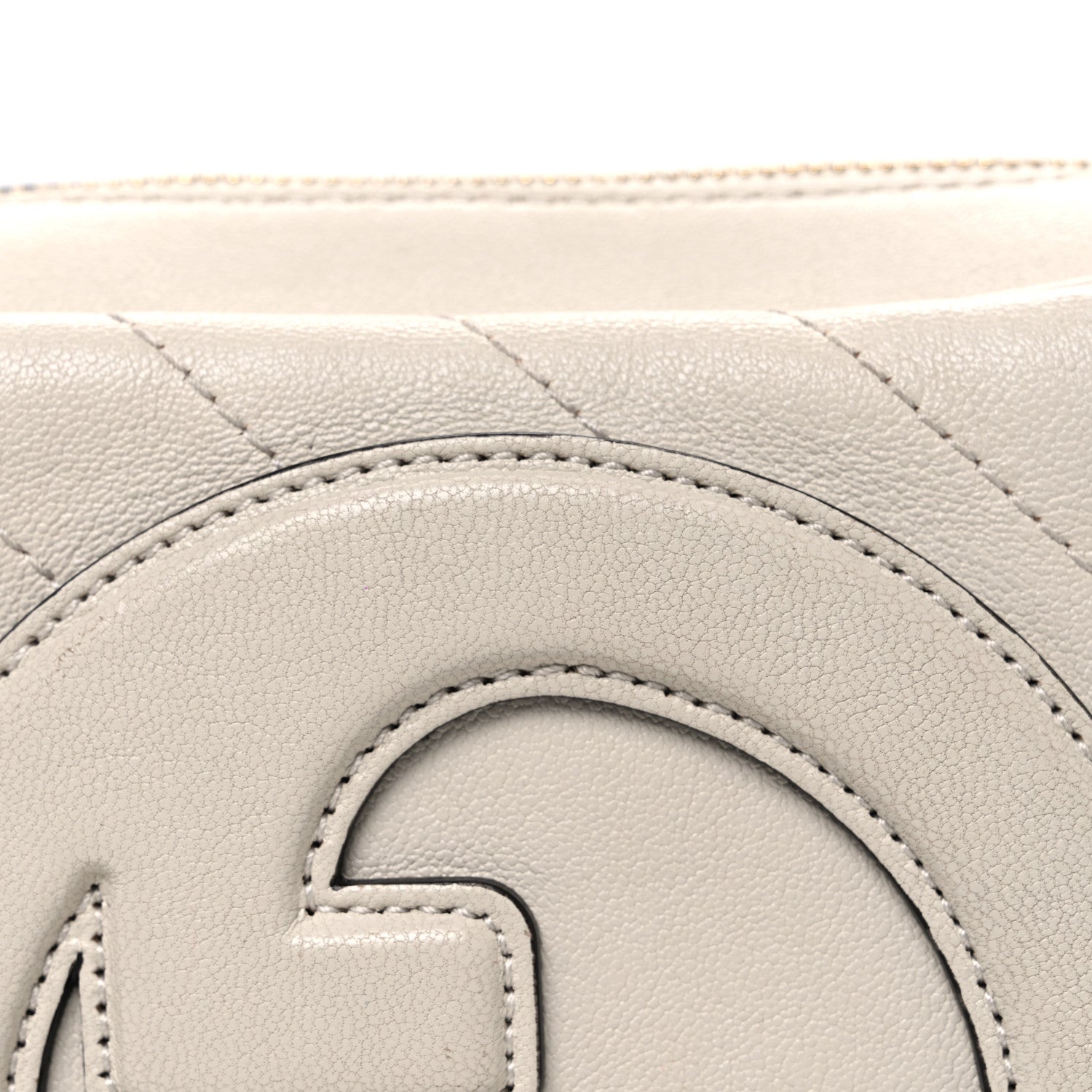 Gucci Sakai Be Green Calfskin Diagonal Stitched Small Blondie Shoulder Bag Mystic White 8 of 12