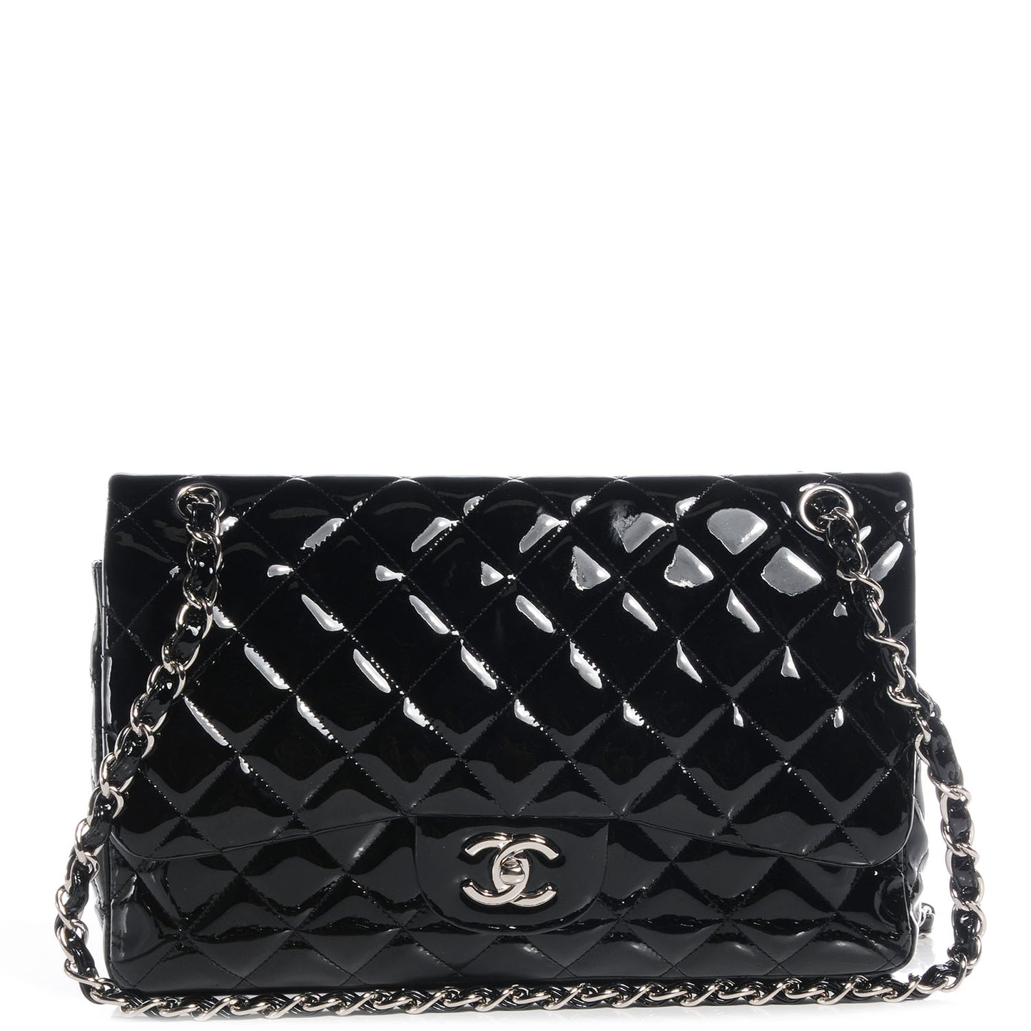 Patent Jumbo Double Flap Black