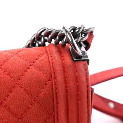 Chanel Iridescent Caviar Quilted Medium Boy Flap Red 20 of 21