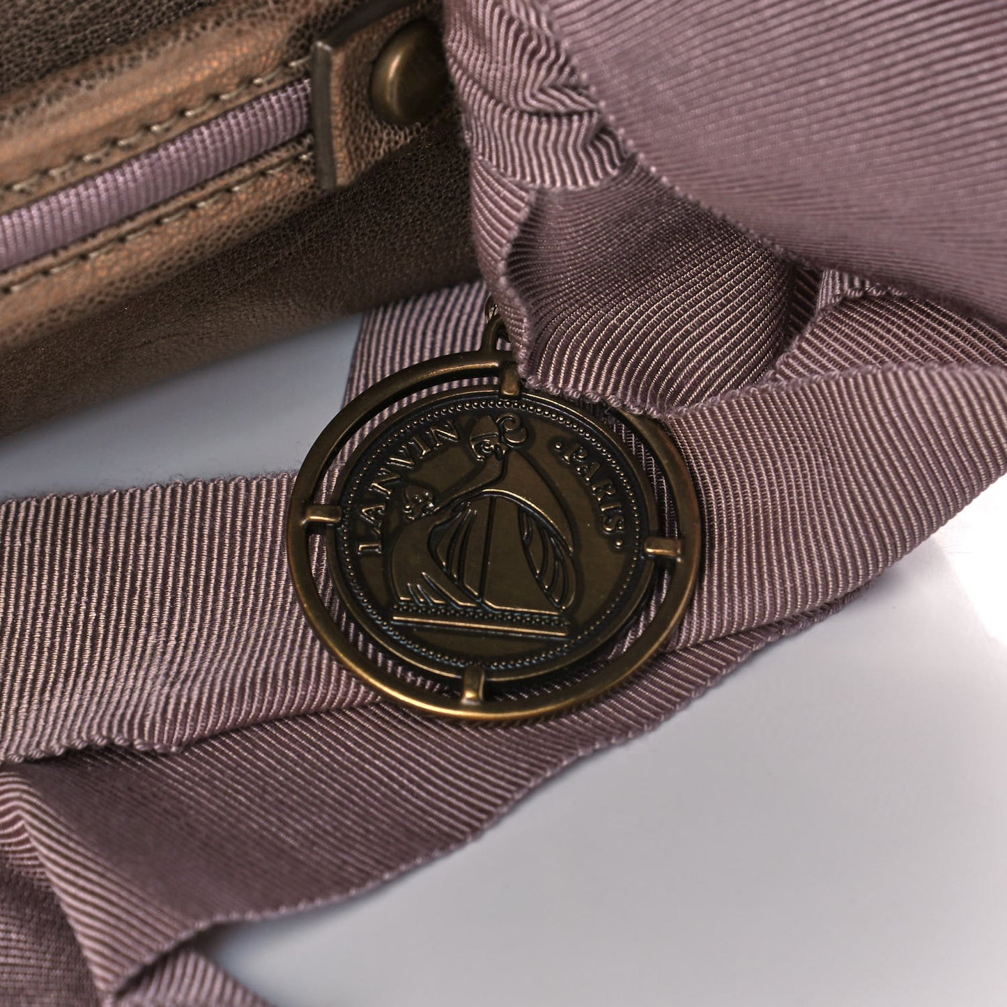 Metallic Lambskin Quilted Medium Happy Shoulder Bag Bronze
