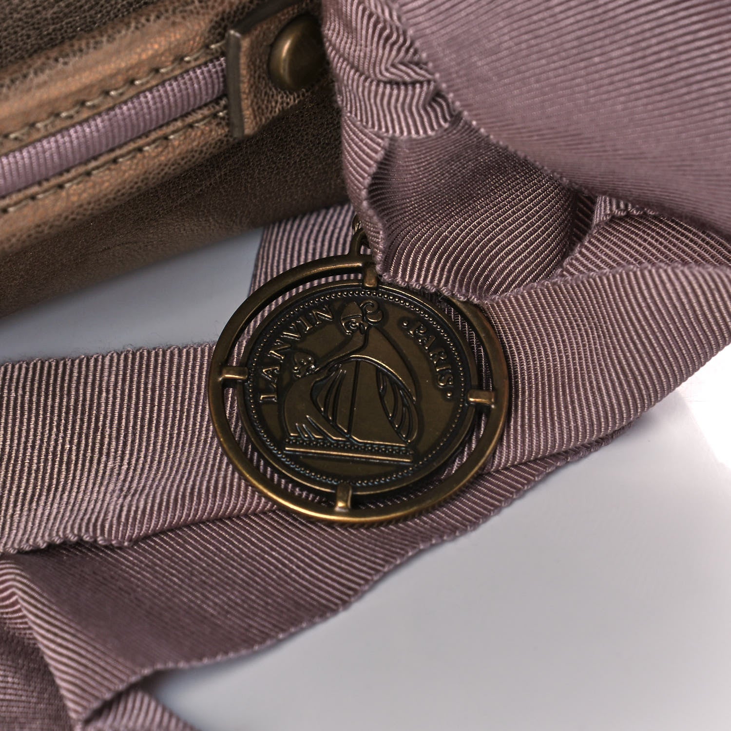 Lanvin Metallic Lambskin Quilted Medium Happy Shoulder Bag Bronze 9 of 12