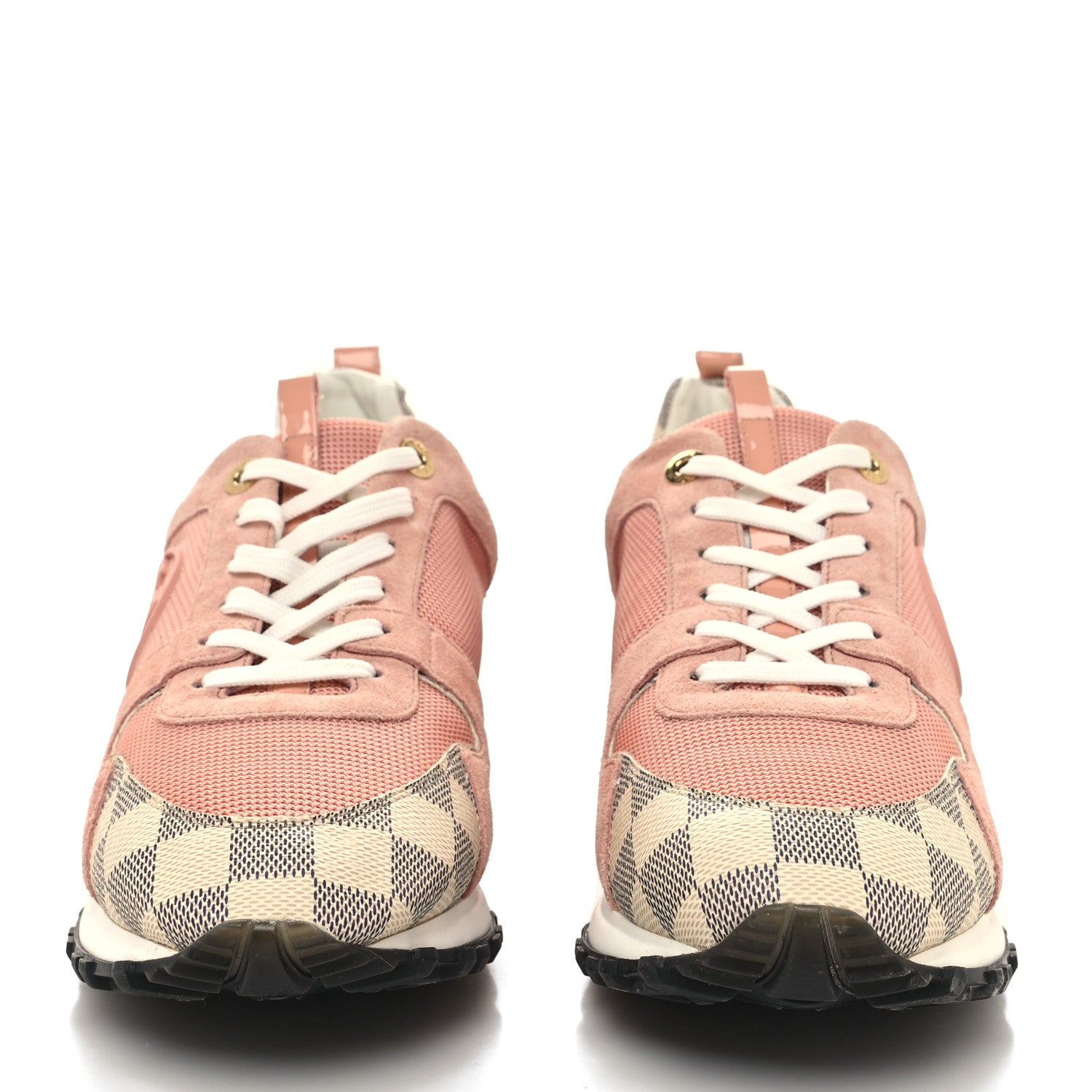 Louis Vuitton Suede Damier Azur Run Away Sneakers 41 Pink 2 of 7
