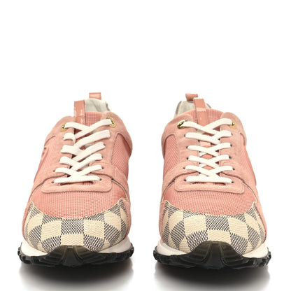 Louis Vuitton Suede Damier Azur Run Away Sneakers 41 Pink 2 of 7