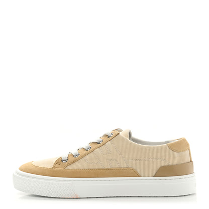 Hermes Fabric Ribbed Suede Goatskin Deep Sneakers 36 Beige Crin 1 of 10