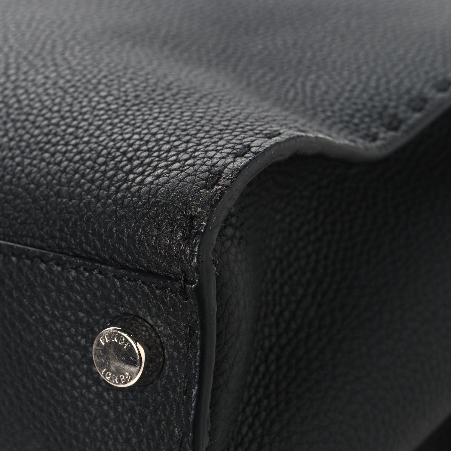 Fendi Cuoio Romano Selleria Vitello Zeus Large Mens Peekaboo Iconic Essential Satchel Black Rosso 13 of 13