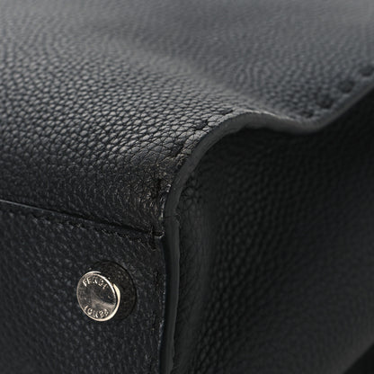 Fendi Cuoio Romano Selleria Vitello Zeus Large Mens Peekaboo Iconic Essential Satchel Black Rosso 13 of 13
