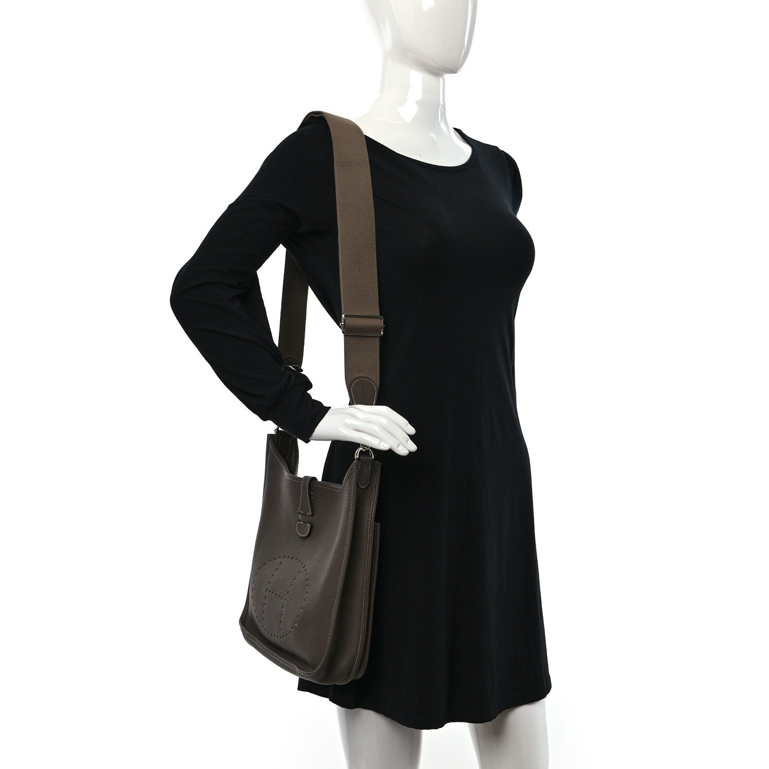 Hermes Taurillon Clemence Evelyne III PM Etoupe 3 of 8