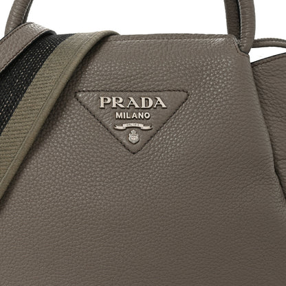 Prada Vitello Daino Soft Small Zippered Top Handle Bag Argilla 7 of 9