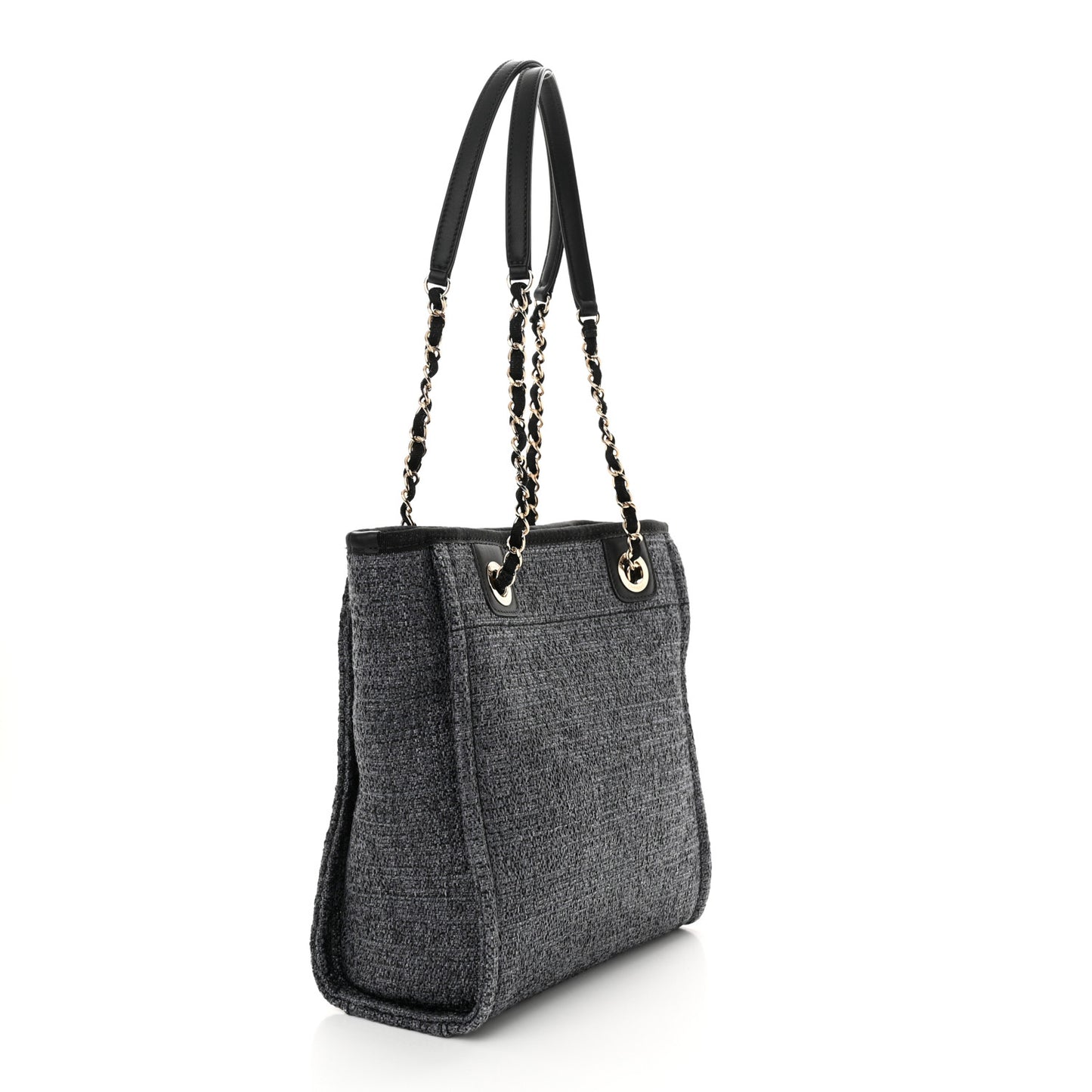 Lurex Boucle Mini Deauville Tote Black