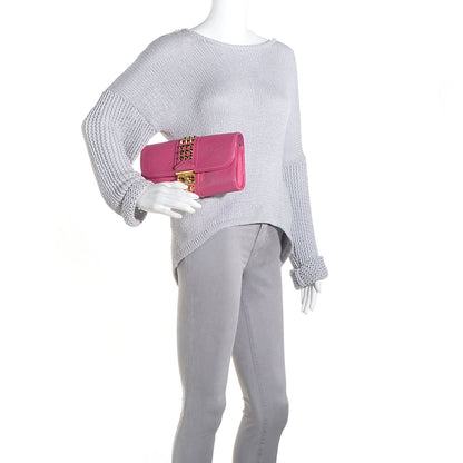 Louis Vuitton Calfskin Embossed Courtney Pochette Clutch Fuchsia 2 of 7