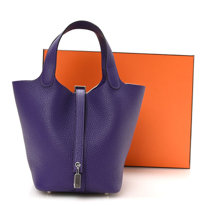 Hermes Taurillon Clemence Picotin Lock 18 PM Purple 13 of 13