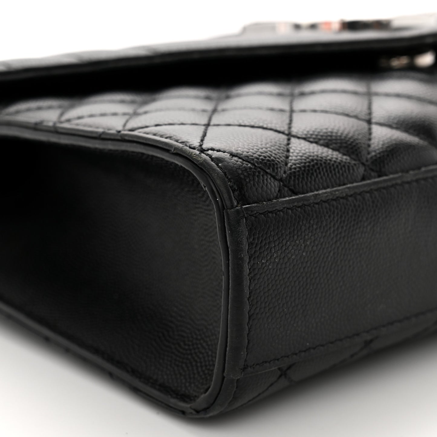 Grain De Poudre Textured Mixed Matelasse Triquilt Medium Monogram Satchel Black