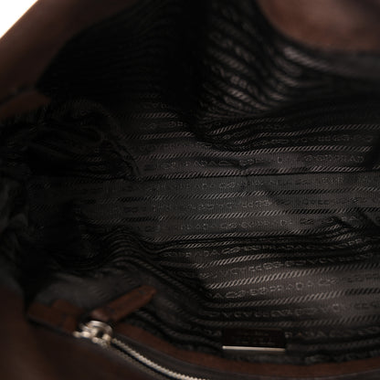 Prada Cervo Antik Easy Foldover Pushlock Satchel Bruciato 5 of 10