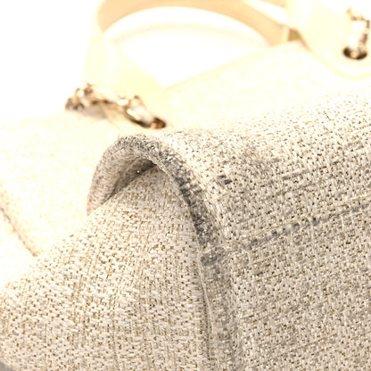 Chanel Lurex Boucle Medium Deauville Tote White 9 of 15