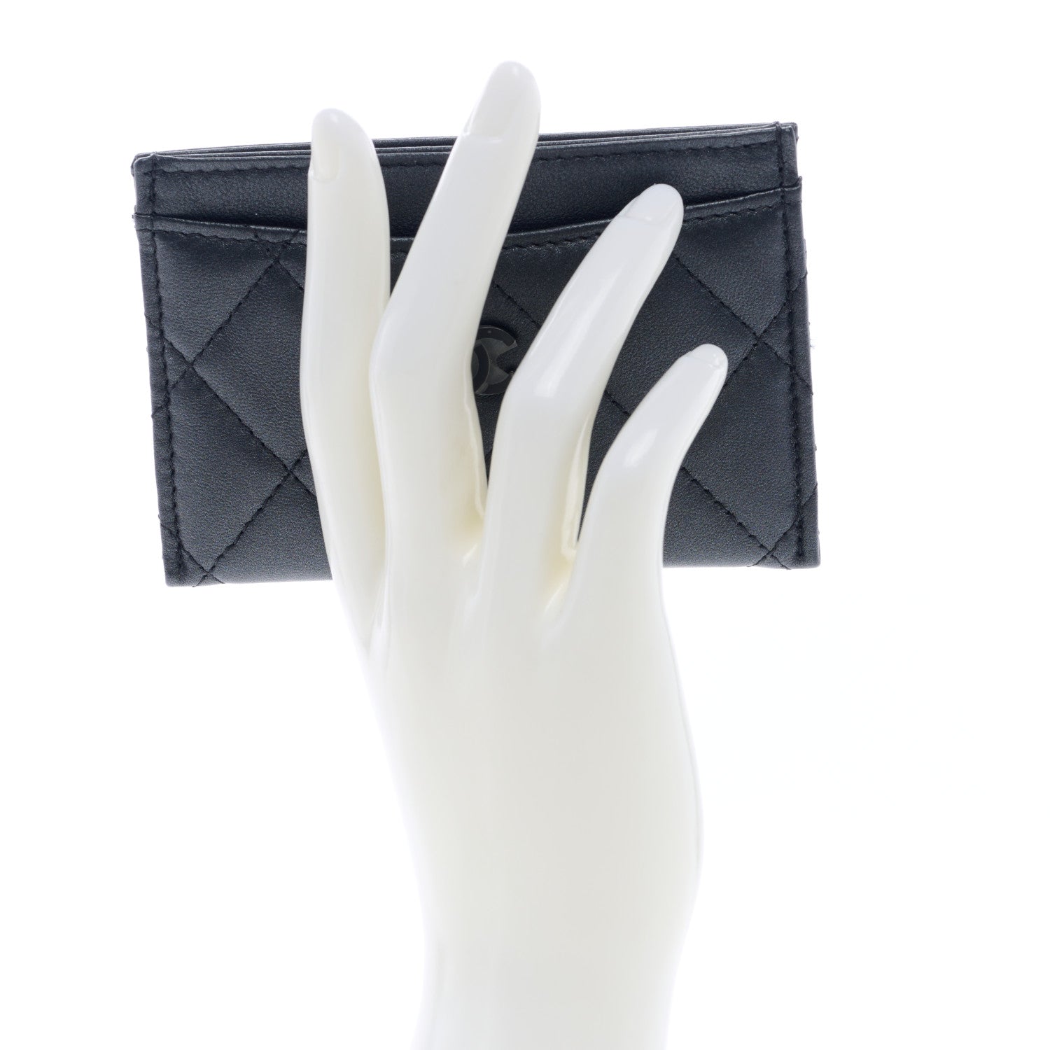 Chanel Lambskin Quilted Card Holder So Black 2 of 7