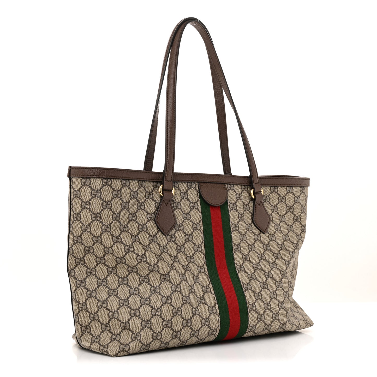 GG Supreme Monogram Medium Ophidia Shopping Tote Brown