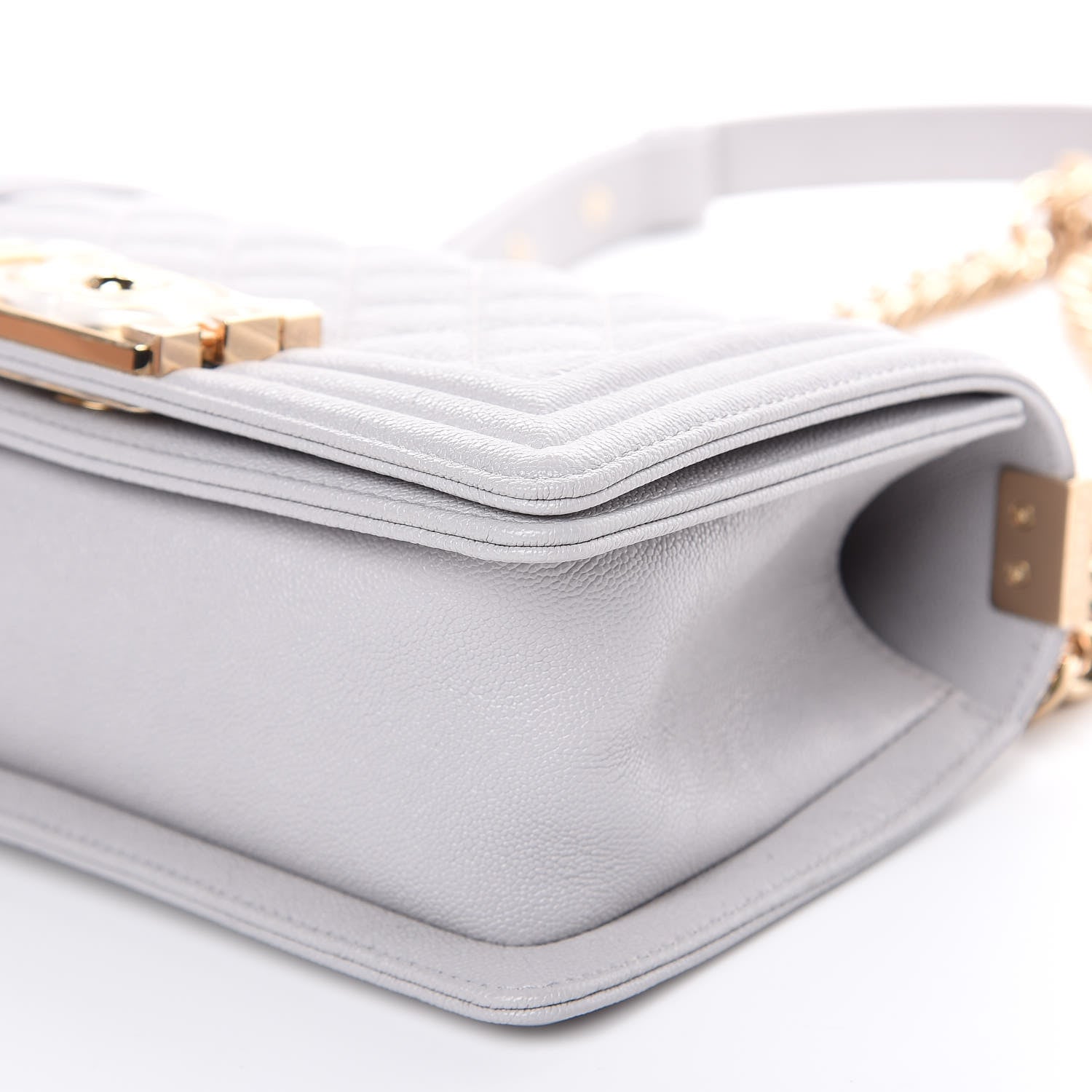 Chanel Caviar Quilted Small Boy Flap Light Grey 9 of 10