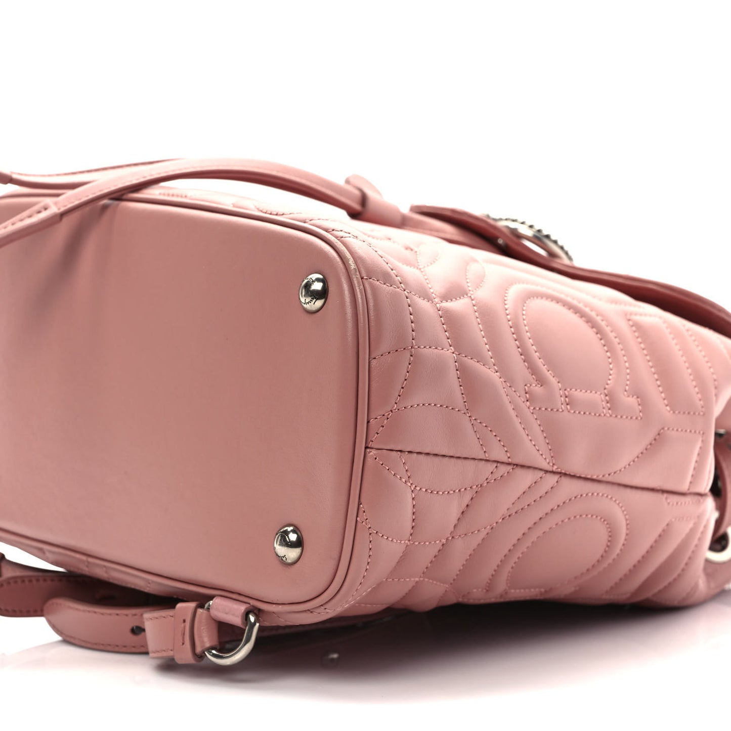 Calfskin Quilted Gancini Backpack Antique Rose