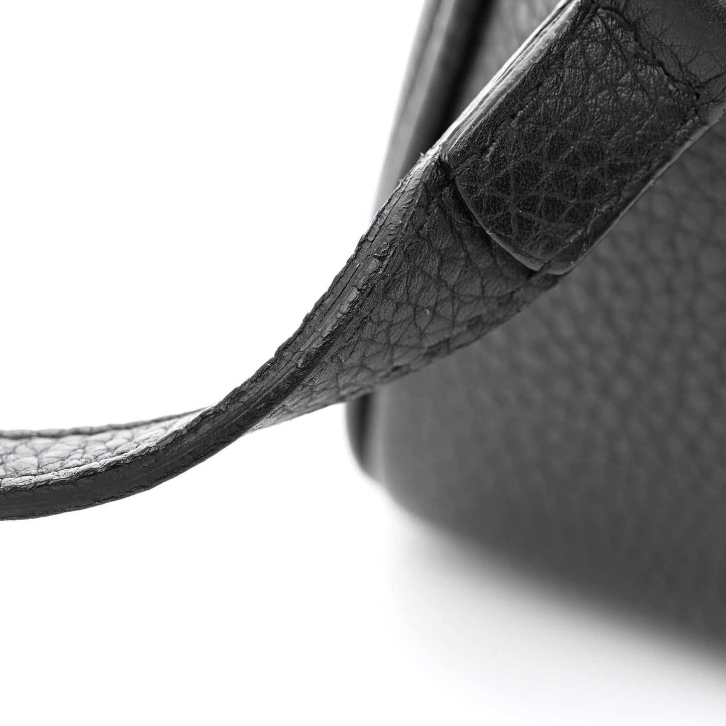 Pebbled Calfskin Small Soho Disco Bag Black