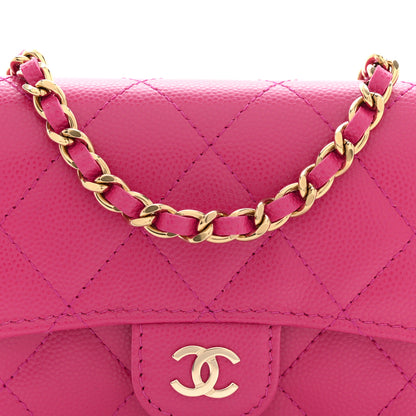 Chanel Caviar Quilted Mini Chain Bag Dark Pink 8 of 10