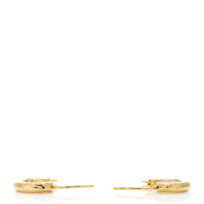 Elizabeth Locke 19K Yellow Gold Baby Hammered Hoop Earrings 3 of 5
