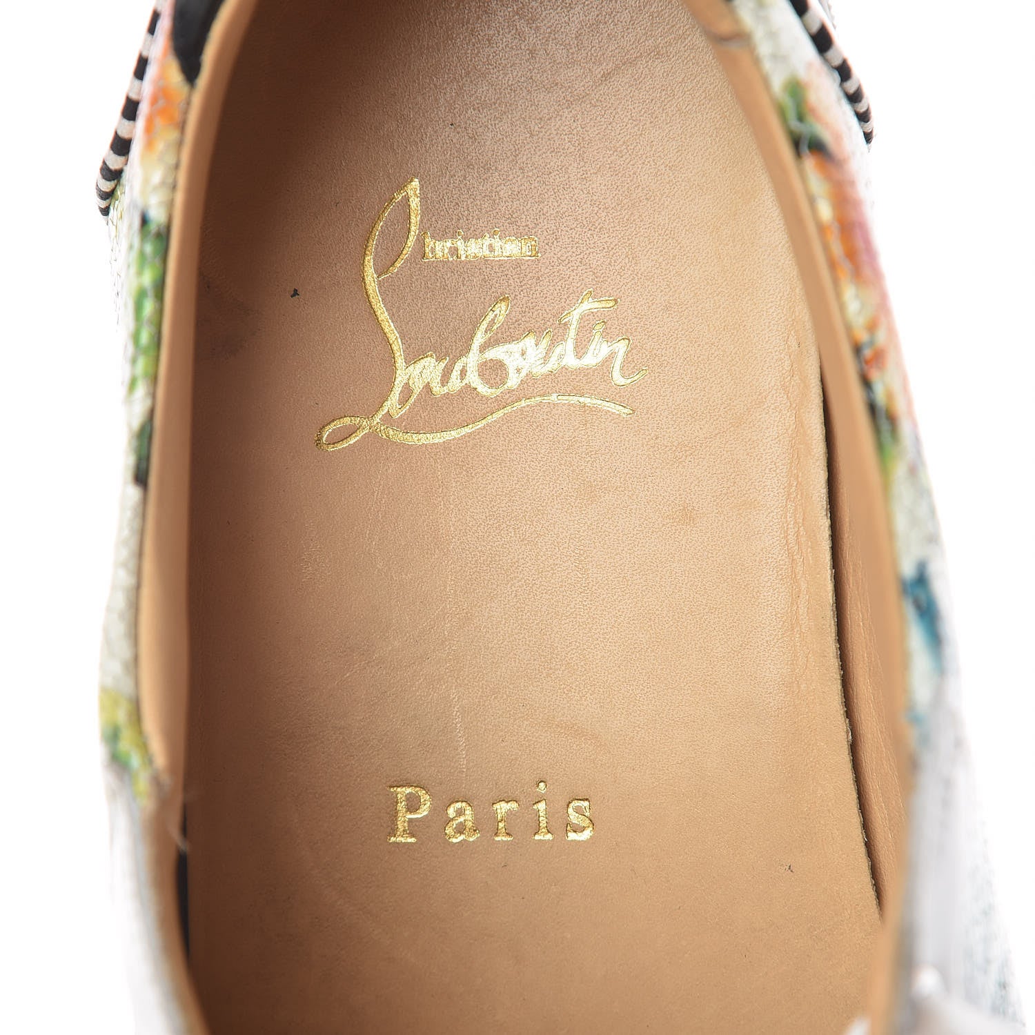 Christian Louboutin Crackled Calfskin Patent Hawaii Print Womens Seava Sneakers 38 Multi 8 of 17
