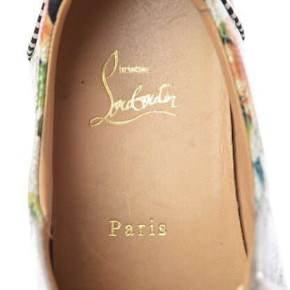 Christian Louboutin Crackled Calfskin Patent Hawaii Print Womens Seava Sneakers 38 Multi 8 of 17