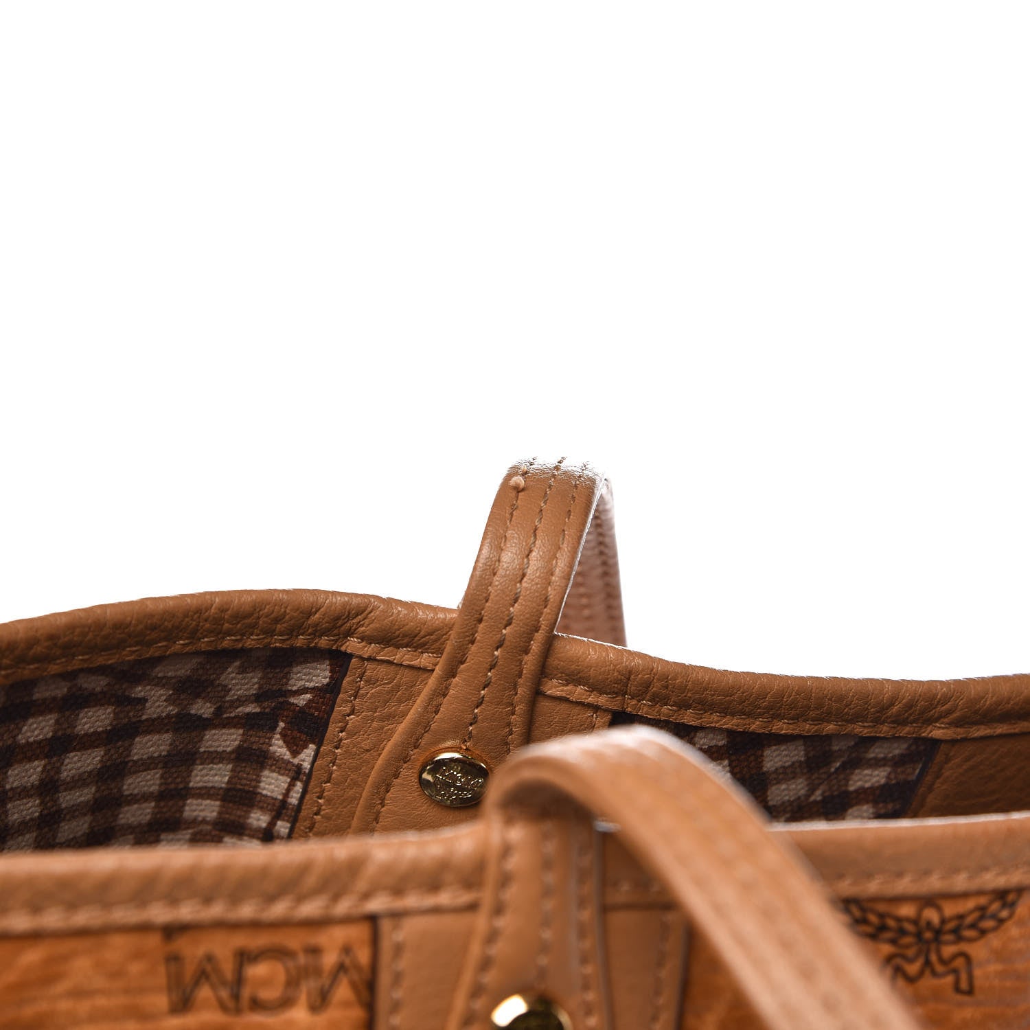 MCM Visetos Medium Liz Reversible Shopper Tote Cognac 15 of 17