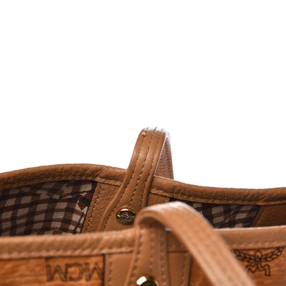 MCM Visetos Medium Liz Reversible Shopper Tote Cognac 15 of 17