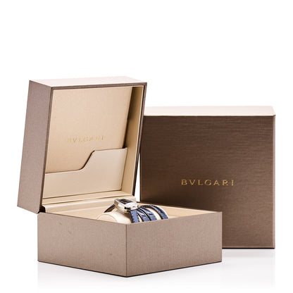 Bulgari Stainless Steel Patent Diamond Bezel 20mm Serpenti Double Wrap Quartz Watch Blue 7 of 7