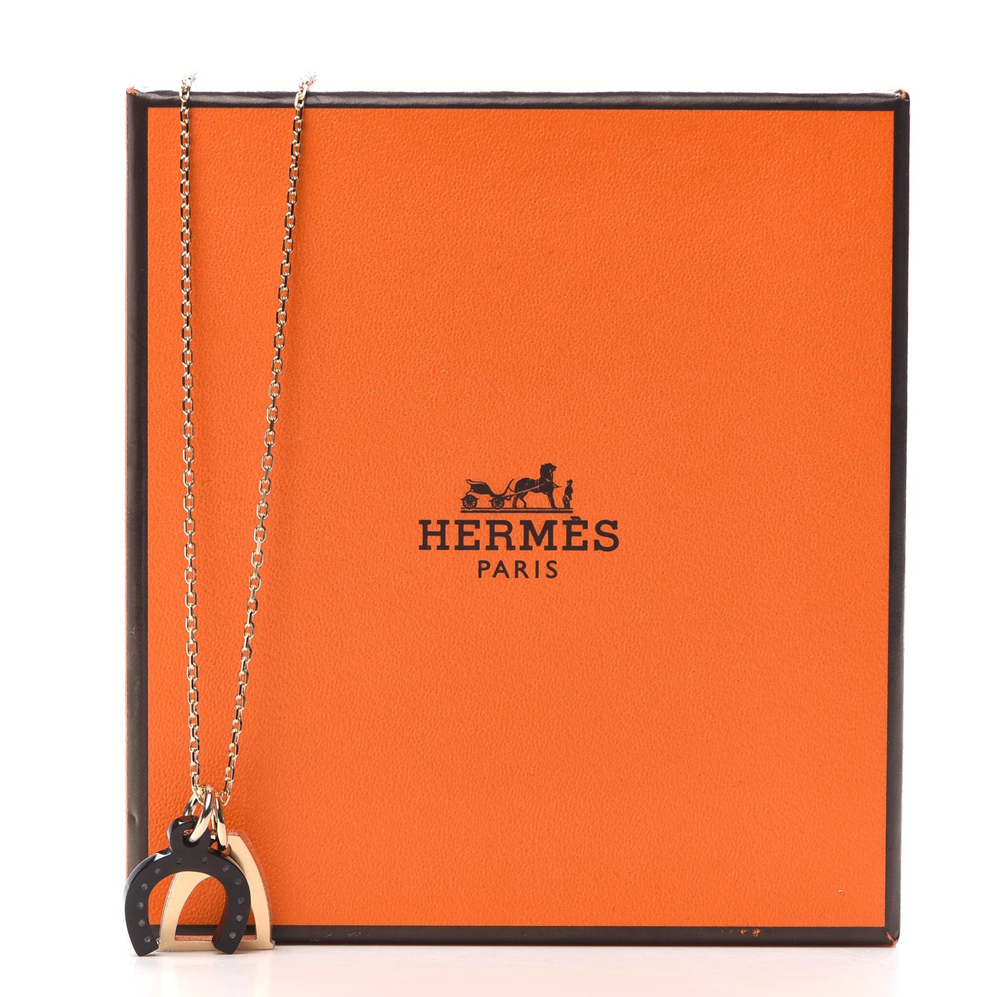 Permabrass Buffalo Horn Amulette Equestrian Pendant Necklace