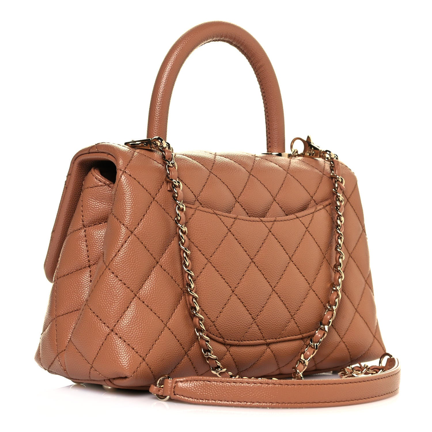 Chanel Caviar Quilted Mini Coco Handle Flap Brown 3 of 11