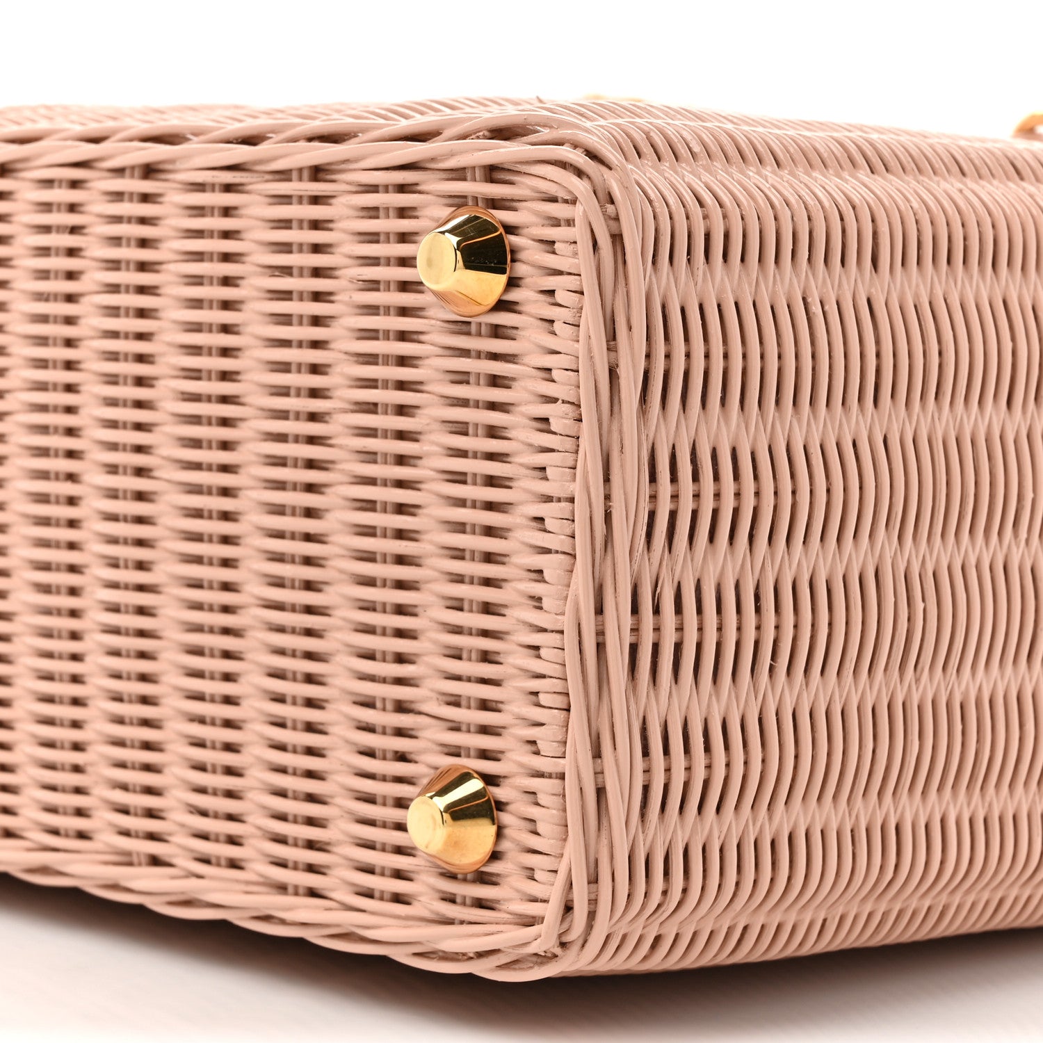 Prada Midollino Canapa Tote Pesca 8 of 9