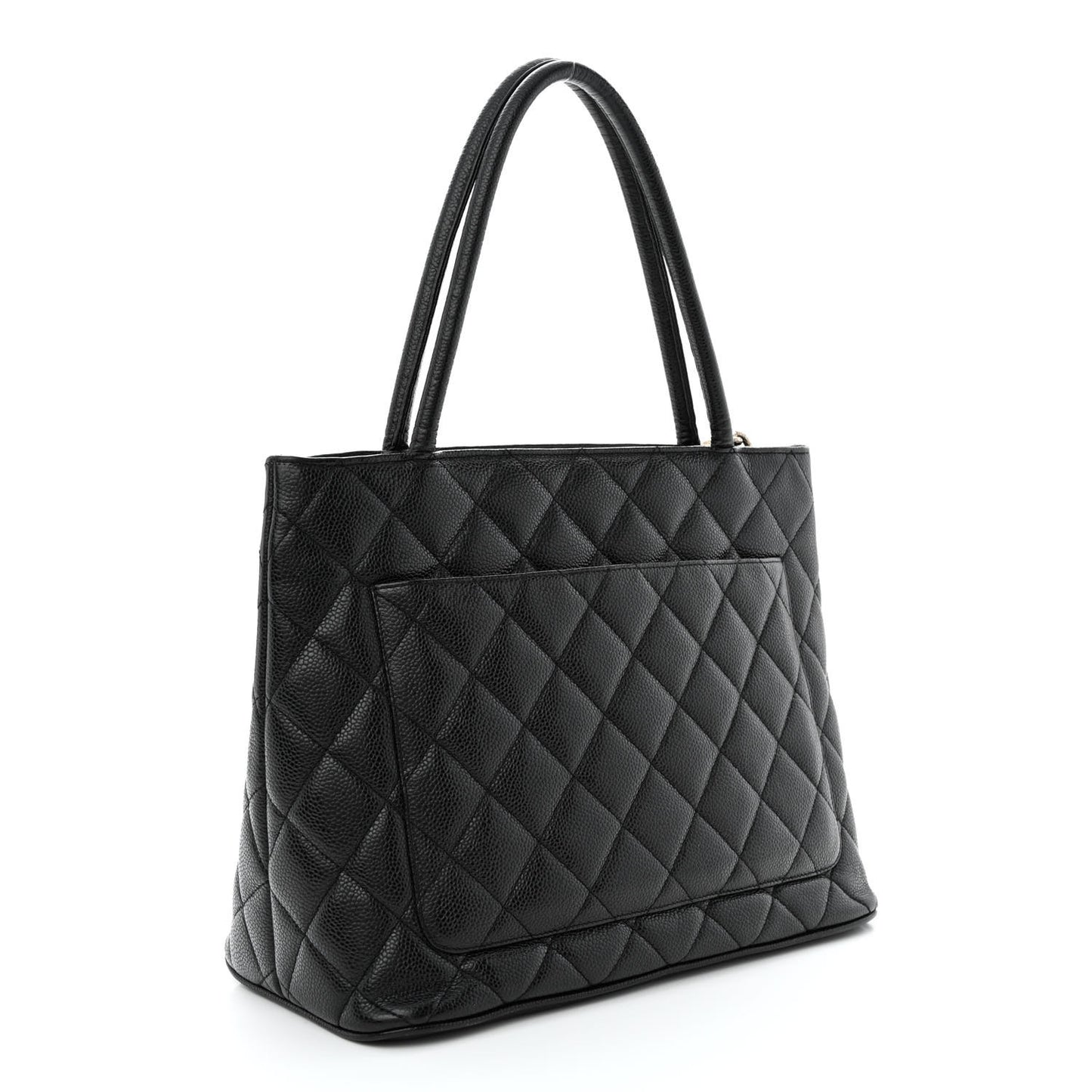 Caviar Quilted Medallion Tote Black