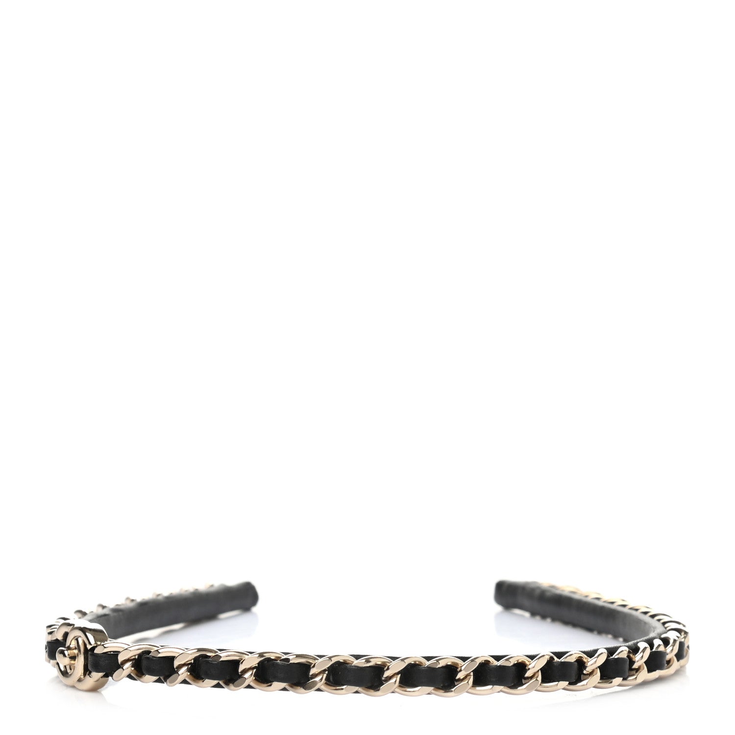 Chanel Metal Lambskin CC Turnlock Chain Headband Gold Black 3 of 6