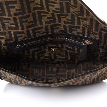 Fendi Fabric Jacquard FF 1974 Medium Baguette Tobacco Moro Black 4 of 4