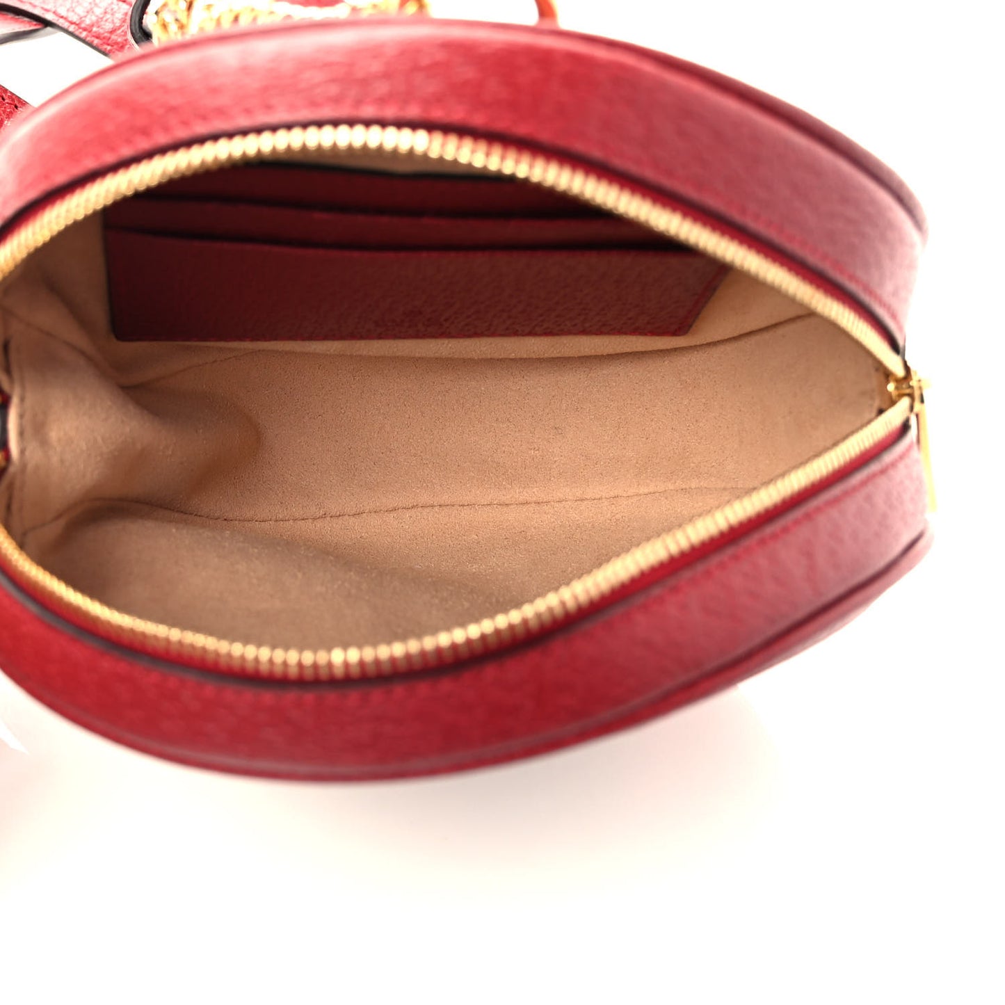 GG Supreme Monogram Web Flora Mini Ophidia Round Backpack Red